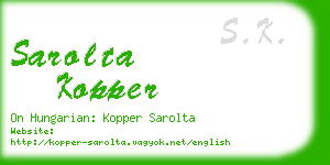 sarolta kopper business card